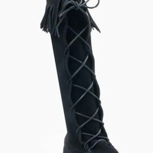 Minnetonka Front Lace Knee High Boot